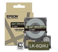 Original Epson LK-6QWJ White on Matte Khaki 24mm Label tape Cartridge (C53S67209