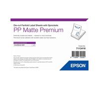 Original Epson PP Matte Premium 203mm x 152mm Die-cut Fanfold Label Sheets with