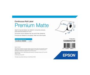 Original Epson Premium Matte 203mm x 60m Continuous Label Roll (C33S045739)