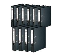 Original Falken 10-pack Chromocolor premium folders. Made in Germany. Plastic cover outside and inside 5 cm wide DIN A4 black ring binder file folder letter file office folder plastic folder