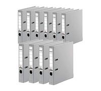 Original Falken 10-pack Chromocolor premium folders. Made in Germany. Plastic cover outside and inside 5 cm wide DIN A4 grey ring binder file folder letter file office folder plastic folder