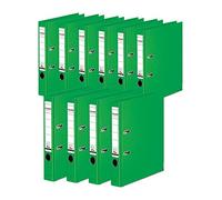 Original Falken 10-pack Chromocolor premium folders. Made in Germany. Plastic cover outside and inside 5 cm wide DIN A4 pastel colour light green Ring binder File folder Letter file Office folder