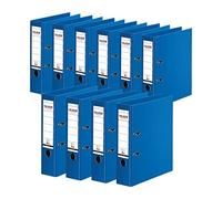 Original Falken 10-pack Chromocolor premium folders. Made in Germany. Plastic cover outside and inside 8 cm wide DIN A4 blue ring binder file folder letter folder office folder plastic folder
