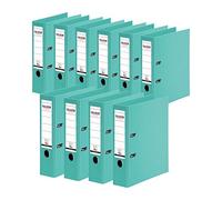 Original Falken 10-pack Chromocolor premium folders. Made in Germany. Plastic cover outside and inside 8 cm wide DIN A4 pastel colour mint Ring binder File folder Letter file Office folder