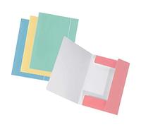 Original Falken 4-pack PastelColor folder. Made of extra strong cardboard with 3 flaps and elastic band for DIN A4 assorted colours Storage drawing folder for school