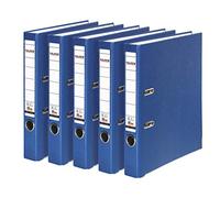 Original Falken 5-pack PP-Color plastic folders. Made in Germany. 5 cm narrow DIN A4 blue Vegan ring binder file folder letter folder office folder plastic folder slotted folder