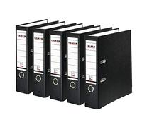 Original Falken 5-pack PP-Color plastic folders. Made in Germany. 8 cm wide DIN A4 black Vegan ring binder File folder Letter file Office folder Plastic folder Slotted folder