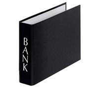 Original Falken Bank Folders Pack of 15 Made in Germany for DIN A5 Landscape Storage with PP Plastic Cover Outside 2 Ring Mechanism Black Bank Statement Folder Ring Binder Double Lever Arch File