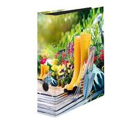 Original Falken Garden Motif Folder, Made in Germany, 8 cm Wide, DIN A4 Ring Binder, Letter Folder, Office Folder, Plastic Folder, Motif Folder