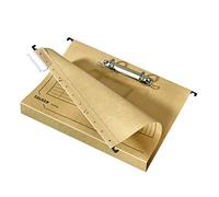 Original Falken hanging file UniReg. Made in Germany. Made of recycled cardboard for DIN A4 with 2-ring mechanism and cardboard bottom 4 cm brown Blue Angel cabinet Authority for loose sheet filing