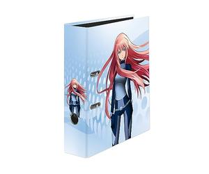Original Falken Manga Girl Motif Folder, Made in Germany, 8 cm Wide, DIN A4, Vegan Ring Binder, Letter Folder, Office Folder, Plastic Folder, Slotted Folder