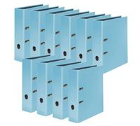 Original Falken pack of 10 pastel colour folders. Made in Germany. 8 cm wide DIN A4 pastel colour sky-blue ring binder file folder letter file office folder plastic folder slotted folder motif folder
