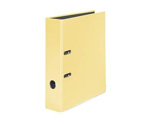 Original Falken PastelColor folder. Made in Germany. 8 cm wide DIN A4 pastel colour vanilla-yellow ring binder file folder letter file office folder plastic folder slotted folder motif folder