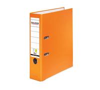 Original Falken PP-Color plastic files. Made in Germany. 8 cm wide DIN A4 orange ring binder vegan file folder letter folder office folder plastic folder slotted folder
