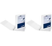 Original Falken Premium Presentation Ring Binder. Made in Germany. Plastic Cover Outside and Inside 4 Ring Mechanism DIN A4 Filling Height 40 mm White Ideal for Offer and Company presentations