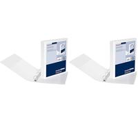 Original Falken Premium Presentation Ring Binder. Made in Germany. Plastic Cover Outside and Inside 4 Ring Mechanism DIN A4 Filling Height 30 mm White Ideal for Offer and Company presentations