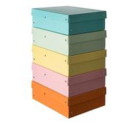 Original Falken PureBox Pastel Made in Germany 100 mm High DIN A4 1 Piece Random Colour Storage Box with Lid Made of Sturdy Cardboard Vegan Gift Box Transport Box