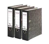 Original Falken Recycled Folder Cloud Marble Made in Germany 8 cm Wide DIN A4 Black Spine Ring Binder Letter Folder Office Folder Cardboard Folder CO2 Neutral Blue Angel Pack of 3