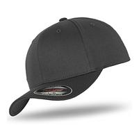Original Flexfit Baseball Cap Baseball Cap Woolly Combed in Bundle with UD Skull Bandana in Many Colors - Dark Grey/Dark Grey, XS/S (53-56 cm)