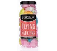 Original Flying Saucer Sweets Flying Saucers Retro Sweets Gift Jar By Berrymans Sweet Shop - Classic Sweets, Traditional Taste.