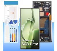 Original for Samsung Galaxy S23 Ultra Screen Replacement SM-S918 6.8“ LCD Display Touch Screen Digitizer Glass Assembly - Black with Frame - Tools