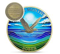 Original Four Month Sobriety Coin - Freedom Bird 4 Months AA Coins - Recovery Addiction NA AA Chips and Medallions - Celebrate Clean 1-12 Months Alcoholic Narcotics Anonymous Gifts for