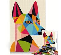 Original Geometric Dog Portrait 1000 Piece Jigsaw Puzzles for Teenagers Jigsaw Boost Recall Soothing Play Tight Edge Premium Gift (38x26cm)