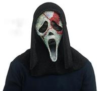 Original Ghost Face Scream Mask with Rhinestones, Blood and Glitter Hood Halloween Horror Ghost Film