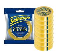 Original Golden Cellotape | Multi-Purpose Clear Tape for Household Objects - Extra Sticky Clear Packing Tape for Sticking Envelopes, Cards & Gifts | Easy to Use - Sellotape 24mm x 50m