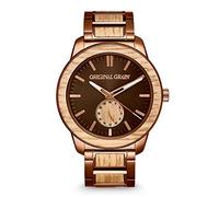Original Grain Men's Whiskey Espresso 46mm Analog Watch | Barrel Collection, 316L Stainless Steel, Adjustable Watch Band | 5ATM Water-Resistant & Scratch-Resistant | Fashion Wrist Watch for Men