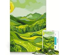 Original Green Hills Landscape 1000 Piece Jigsaw Puzzles for Adults Jigsaw Enhance Memory Gentle Leisure Firm Cut (38x52cm)