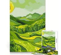 Original Green Hills Landscape Jigsaw Puzzles for Adults1000 Pieces Strong Logic Toy Tension Relief Clear Edge Premium Gift (50x75cm)
