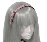 Original Grommet Crosses Leather Headband for Women 2000s Photo Props Cosplay Maid Unisex Gothic Punk Hair Accessory