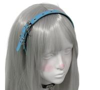 Original Grommet Crosses Leather Headband for Women 2000s Photo Props Cosplay Maid Unisex Gothic Punk Hair Accessory