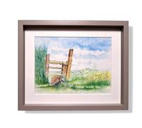 Original Hand Painted Watercolour illustration fine art print painting of an old Hedgehog on the Sussex South Downs