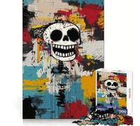 Original Happy Skull Graffiti Art Jigsaw Puzzle 1000 Piece for Adults Logic Boost Toy Together Fun Premium Edge Stylish Gift (38x52cm)