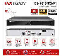 Original Hikvision DS-7616NXI-K1 16CH 4K NVR AcuSense Network Video Recorder UK