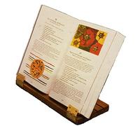 Original Hinged Cookbook Holder Acrylic Sign with Wooden Base and Brass Hinges Made in USA