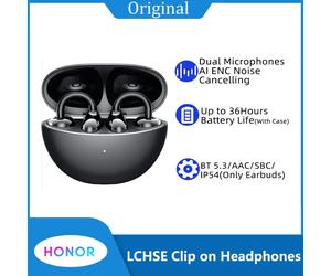 Original Honor LCHSE Clip on Headphones Bluetooth Three-Mic True Wireless Headphone 36 Hour Battery Life IP54 HIFI 5 Purple