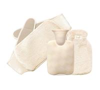 Original Hot Water Bottle Belt - High Quality Hot Water Bottle with Extra Cover - Extra Long 129cm - Extremely Soft - Perfect for Back, Belly and Neck (Beige