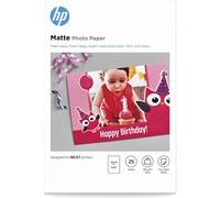 Original HP 10x15cm (6x4") Matte Photo Paper 180 gsm - 25 Sheets (7HF70A)
