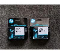 ORIGINAL HP 302 F6U66AE BLACK INK CARTRIDGES x 2. 2023 2024, NEW IN SEALED BOXES