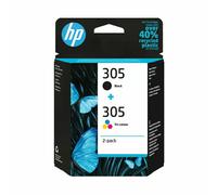 HP 305 2-Pack Tri-color/Black Original Ink Cartridge