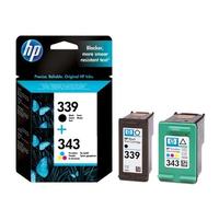 Original HP 343 Tri-Colour & HP 339 Black Ink Cartridges (C8766EE / C8767EE)