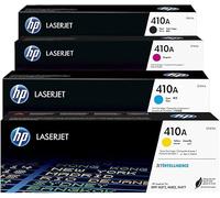 Original HP 410A Toner Cartridge - CF410A, CF411A, CF412A, CF413A 4Pack Black, Cyan, Yellow, Magenta for HP Color Pro M452 Series, MFP M377, M477 Series