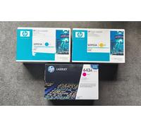 ORIGINAL HP 643A Q5951A CYAN, Q5952A YELLOW, Q5953A MAGENTA TONER CARTRIDGES NEW