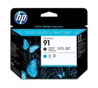 HP 91 Matte Black and Cyan DesignJet Printhead