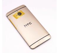 Original HTC M7 801e Housing Back Cover Battery Door Buttons NFC Antenna Gold