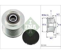 Original INA Overrunning Alternator Pulley 535 0052 10 for VW Volvo