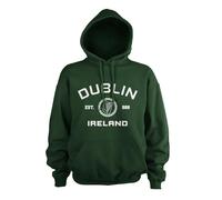 Original Irish Dublin Hoodie Unisex Adult College University Gaelic Hoodie Heritage, bottle green, XXL
